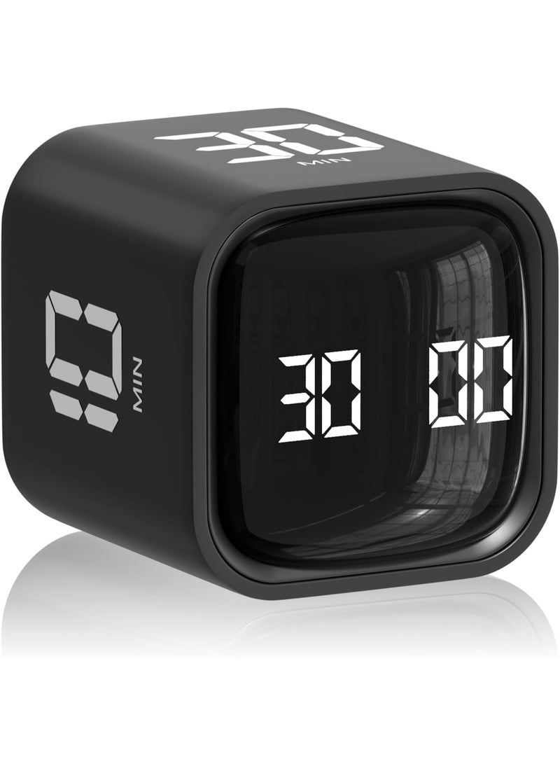 Cube Pomodoro Timer, Desk Productivity Timer 5/10/30/60 Minutes & Custom Countdown, Adjustable & Silent Visual Timer, ADHD Tool Flip Rotating Portable Multi Timers for Study Task Work Kitchen School - Image 1